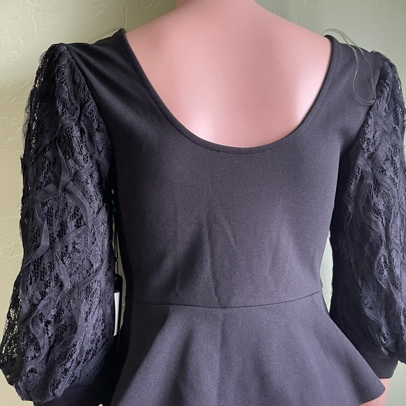 Blouse size S black and lace stretch - Picture 5 of 8